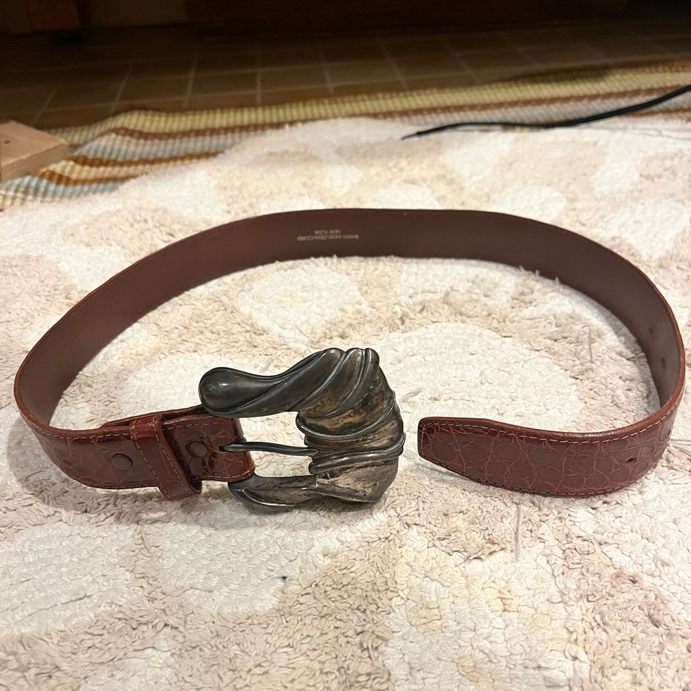 Brown alligator belt